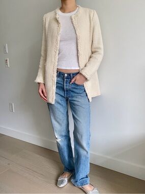 Zara tweed blazer coat